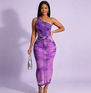 Robe élégante pour femmes, mode automne, streetwear Y2K, robes tendance, sexy, imprimées en 3D, robe à épaule <span class=keywords><strong>diagonale</strong></span> - Product Image 4