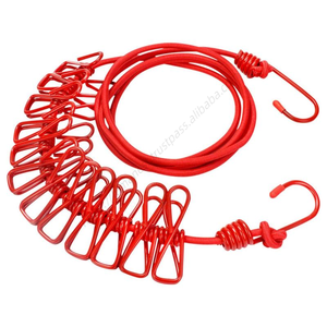 Tendedero Portátil al por Mayor con 12 Pinzas, Cuerda Elástica para Tender Ropa en el Jardín y Exteriores - Product Image 1