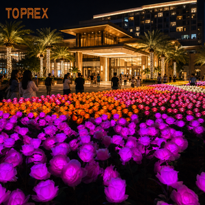 Toprex Decor Outdoor IP65 LED Rose <strong>Flower</strong> <strong>Light</strong> Commercial Landscape Wedding Event Project Motif Stake Garden Lighting - Product Image 2