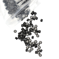 1000 Stück 4,0*2,7*2,7mm Professionelle Starkhaftende Haarverlängerungs-Mikroringe Perlenringe Ohne Silikon Schraubgewinde Aluminium