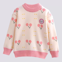 Pull tricoté décontracté à col rond pour femmes et enfants, motif cerise, manches longues, chaleur hivernale, OEM/ODM