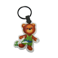 Porte-clés en PVC écologique personnalisé avec mini lampe torche, porte-clés de voiture en fer, style anime, avec LED multicolores, piles incluses