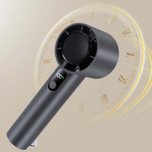 Y55かわいいテクノロジー5速風ポータブル静かなミニクール手持ち夏シンプルファン大型バッテリーデジタルディスプレイファン - Product Image 2