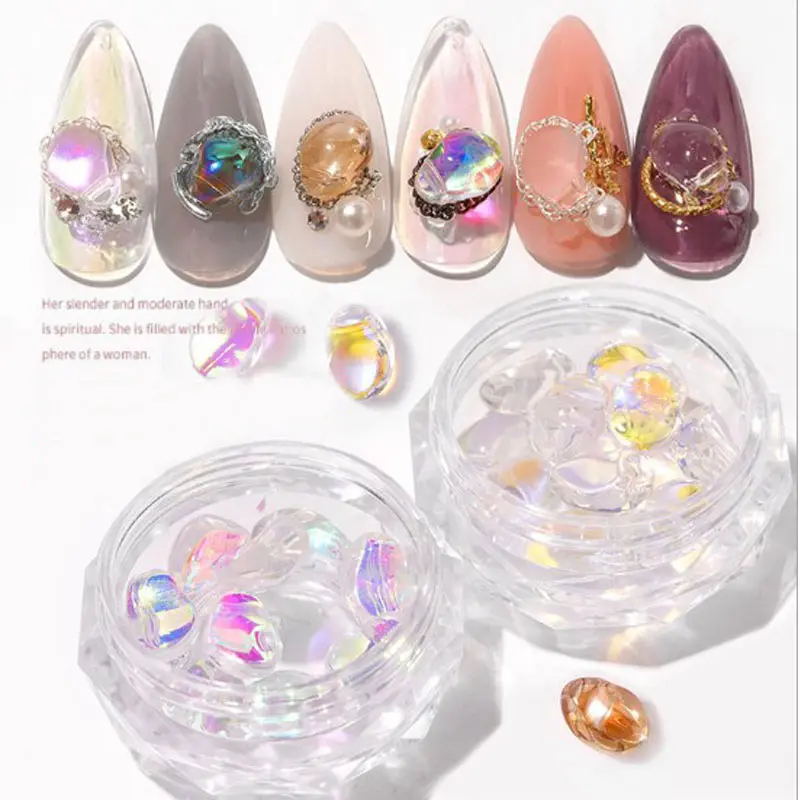 10 Pcs Box Professional Shiny Nail Crystal Stones 3d Nail Art Decoration Jewelry Diy Manicure Accessories Hot Nail Rhinestones