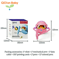Robot de Dibujo Electrónico DIY para Niños, 100 Tarjetas, Juguete de Aprendizaje Montessori, 3-8 Años, Unisex, Interactivo por Voz, ABC, Plástico, con Batería