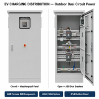 Armoire de distribution d'énergie extérieure 500A à double disjoncteur MCCB, panneau de distribution industriel personnalisé pour projets d'ingénierie