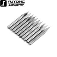 Lot de 10 fraises de gravure pyramidales à trois bords en aluminium, avec pointe de 0,1 à 0,3 mm, haute précision, pour machine de gravure CNC