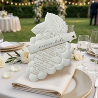 Carte de menu de mariage personnalisée en relief avec motif de raisin, carte d'invitation en papier 3D avec rivets en relief pour la décoration de table de mariage