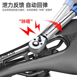 Kit de clés dynamométriques de réparation de vélo Hi-Spec 32 pièces, 1/4 po, en acier au chrome-vanadium, haute précision, avec étui rigide - Product Image 5