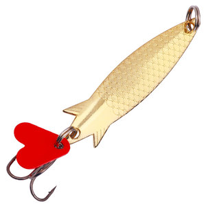 Vente en gros Sp226 7cm 7g Leurres de pêche artificiels en métal doré <span class=keywords><strong>et</strong></span> argenté avec <span class=keywords><strong>lame</strong></span> en forme de cœur rouge - Product Image 4