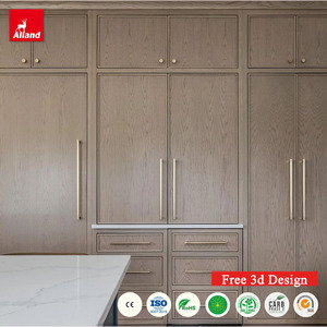 ตู้ครัว AllandCabinet New York แบบบานพับซ่อน รุ่น Pocket Door สำหรับบ้านพักตากอากาศ คุณภาพสูง ทำจากไม้ <span class=keywords><strong>Mbf</strong></span> พร้อมกรอบบางสไตล์ Shaker พร้อมบานพับปิดแบบนุ่มนวล - Product Image 1