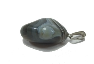 จี้หินอาเกตสีเทาห้อยคอหินบำบัดจี้หินก้อนเล็กๆสร้อยคอพลอยอัญมณี - Product Image 4