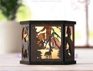 ของขวัญคริสต์มาสทำด้วยมือทำจากไม้แบบ2025โคมไฟตัดด้วยเลเซอร์สี่เหลี่ยมผืนผ้าสำหรับตกแต่งโรงงานขายส่ง - Product Image 2