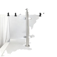 Poteau carré en acier inoxydable SS304 pour balustrade en verre, pilier d'escalier, colonne de support de balcon
