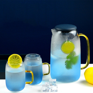 Juego de Teteras de Vidrio de Borosilicato de Alta Calidad, Estilo Minimalista, 2 Tazas, Jarra para Servir Agua, para Restaurante y Hogar - Product Image 1