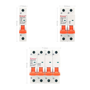 מפסק זרם מיניאטורי KORLEN 250V 500V 1000V חד-קוטבי 63A DC לפאנלים סולאריים, בעל תקני CE, CB ו-IEC, כושר ניתוק 6kA, להתקנה על פס. - Product Image 5