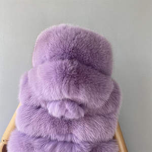 Jxwatcher Wholesale New Trending Fashion <strong>Ladies</strong> Long Genuine Fox Fur <strong>Gilet</strong> With <strong>Hood</strong> Winter Women Real Fox Fur Coat Vest - Product Image 6