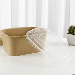 Tùy Chỉnh Một Thời Gian Nắp Chống Thấm Nước Chất Lượng Cao Bền Thân Thiện Với Môi Màu Xanh Lá Cây Phân Hủy Sinh Học Hình Chữ Nhật Kraft Giấy Bát Bộ Đồ Ăn - Product Image 4