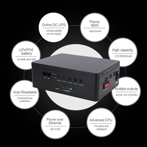 19V <strong>12V</strong> 5A 48V POE Mini <strong>UPS</strong> 60W with 3.2V Lifepo4 Lithium Batteries 60000mah 192WH Mini DC <strong>UPS</strong> <strong>220V</strong> <strong>Input</strong> Laptop CCTV Camera - Product Image 3
