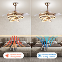 Ventilateurs de Plafond Rétractables Direct Usine avec Lumières et Télécommande, Dimmable 3CCT, Moteur BLDC Réversible pour Chambre Salon