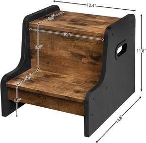 Tabouret en bois à deux marches pour enfant, entraînement à la propreté pour la maison de campagne - Product Image 2