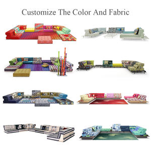 Tecidos modulares estilo francês sofá secional sofá moderno mahjong sofá tecido floral roche bobois mahjong sofá conjunto - Product Image 5