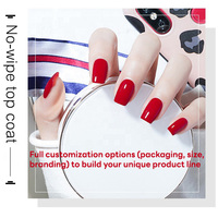 Top Coat sans essuyage transparent effet diamant brillant, gel UV/LED trempé, anti-salissures, résistant à l'huile, fixateur de couleur pour nail art