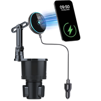 Cargador inalámbrico para coche 3 en 1, actualización de portavasos, cargador de 15W, portavasos para coche, soporte para teléfono con Base ajustable para teléfonos inteligentes