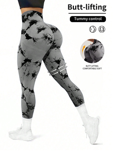 Leggings de Yoga Elegantes para Mujer, Cintura Alta, Largos, Sin Costuras, con Efecto Push-Up, Estampado por Sublimación, Spandex, Poliéster, Cintura Elástica - Product Image 3