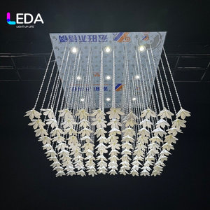 LEDA Elegante Decoración de Techo para Bodas, Cortina de Lentejuelas de Cristal con Flores Colgantes, Tamaño Personalizado, Plateado, para Fiestas - Product Image 2