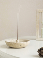 SAIDKOCC nouveau Style chinois travertin brûleur d'encens intérieur Plug-in encens Base décoration de la maison ronde petite taille 13x13x2.5cm