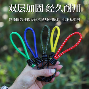 Boucle de cordon élastique 15 cm avec crochet en caoutchouc pour accessoires de tente de camping et bâche, corde de traction - Product Image 3