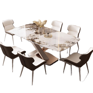 أثاث فاخر حديث من الفولاذ الكربوني طقم رخامي من أعلى الأحجار أثاث فاخر ثابت للفلل والشقق المنزلية والمطاعم والفنادق - Product Image 1