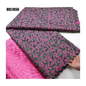 Tradizione africana moda all'ingrosso tessuto di pizzo tessuto di ricamo di cristallo austriaco <span class=keywords><strong>Guipure</strong></span> per indumento Senegal e Mali - Product Image 1