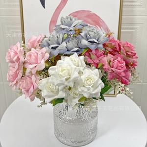 Tangyue Rose Bouquet 7 Heads Silk <b>Flower</b> High Simulation For Wedding Home Decoration Hotel Soft Furnishings - Product Image 1