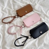 Étui à lunettes en cuir PU YY, pochette souple pour lunettes de soleil, étui portable pour lunettes avec dragonne