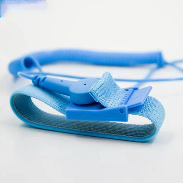 ESD Safety Wristband With Adjustable Fabric Band and Grounding Wire for PCB Manufacturing and Sensitive Component Handling