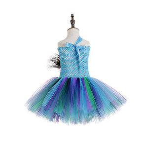 Recién llegado, falda de tutú esponjosa de pavo real para niñas y niños <span class=keywords><strong>con</strong></span> tocado, disfraz de <span class=keywords><strong>Carnaval</strong></span> - Product Image 6
