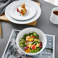 Assiettes carrées en porcelaine blanche de 10,5 pouces, sous glaçure, écologiques, motif végétal, pour restaurants - Vente en gros
