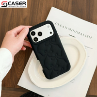 Coque de téléphone antichoc en silicone souple avec nœud 3D, design mignon et pur, sensation douce pour la peau, style Kawaii, pour iPhone 17/16/15