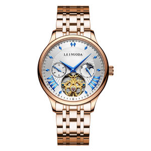 Nuevo reloj para hombre, calendario Esqueletizado negro genial, reloj impermeable multifuncional para hombre - Product Image 5