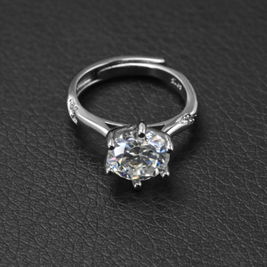 Bague de fiançailles et de mariage solitaire en moissanite taille ronde 3 carats D VVS1 réglable plaquée or 18 carats pour femme – Vente en gros - Product Image 1