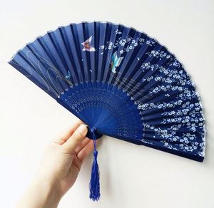 Customized 8\" Kungfu Bamboo Hand Fan Eco-Friendly Handheld Silk with Painted Technique Personalized Design - Product Image 6