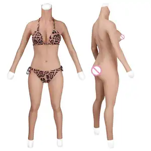 E cup Cosplay Realistic Silicone Body Suit with big breast forms Female False Pussy For Cosplayer Male to Female Transvestite