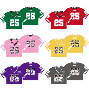 Pure Custom Dames Amerikaans Voetbal Cropped Jersey V Hals Cropped T-Shirt Sublimatie Print Mesh Voetbal Jersey Crop Top - Product Image 4