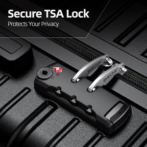 Hành lý Bộ mở rộng Trọng lượng nhẹ vali với bánh xe PC + ABS bền du lịch hành lý TSA khóa màu xám 3pcs - Product Image 4