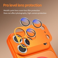 Coque en silicone mat de protection d'objectif de caméra entièrement métallique pour iPhone 17 15 16 14 13 Pro Max coque arrière rigide antichoc
