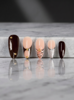 Uñas Postizas Acrílicas de Estilo Francés, Profesionales, al por Mayor, 10 Piezas, Reutilizables, Impermeables, Forma Almendrada, Stiletto, Cuadradas