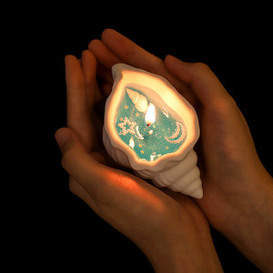 Vela Aromática con Aroma a Conchas Marinas, Regalo de Aromaterapia, Velas Artesanales para Fiestas, Vela de Cera en Forma de Concha - Product Image 4