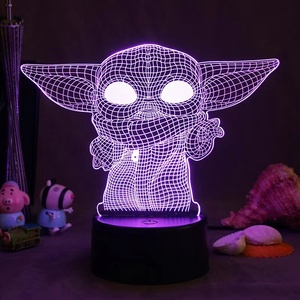 Baby <span class=keywords><strong>Yoda</strong></span> Đèn Ngủ 3D Đèn Ảo Ảnh Led 3D - Product Image 2